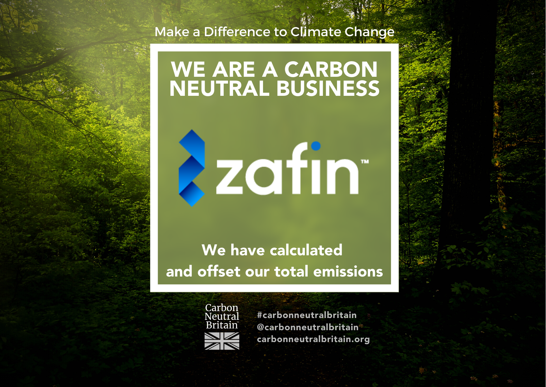 A decorative image to show Zafin UK's collaboration with Carbon Neutral Britain