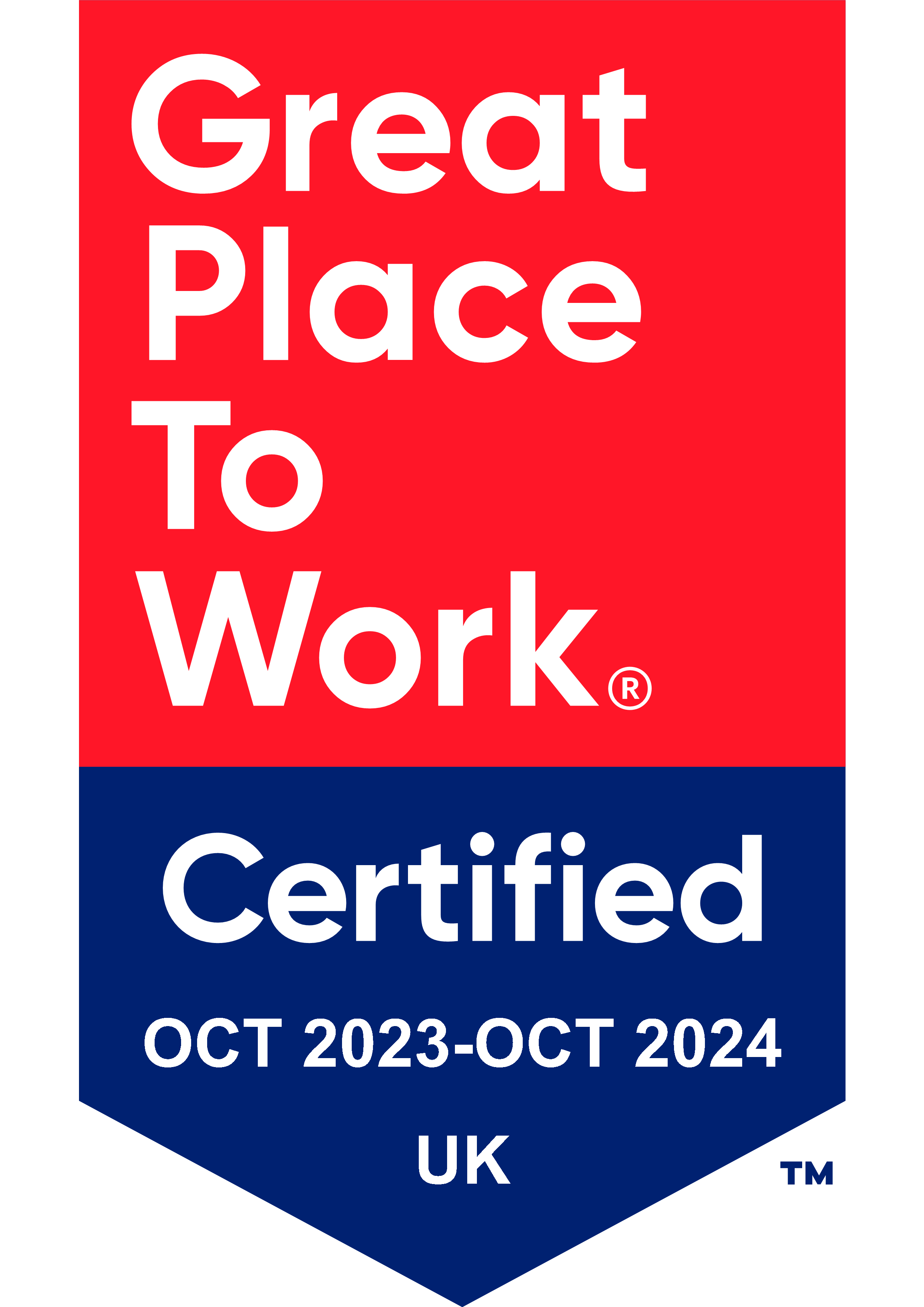 Great Place To Work | Certified OCT 2023-OCT 2024 UK